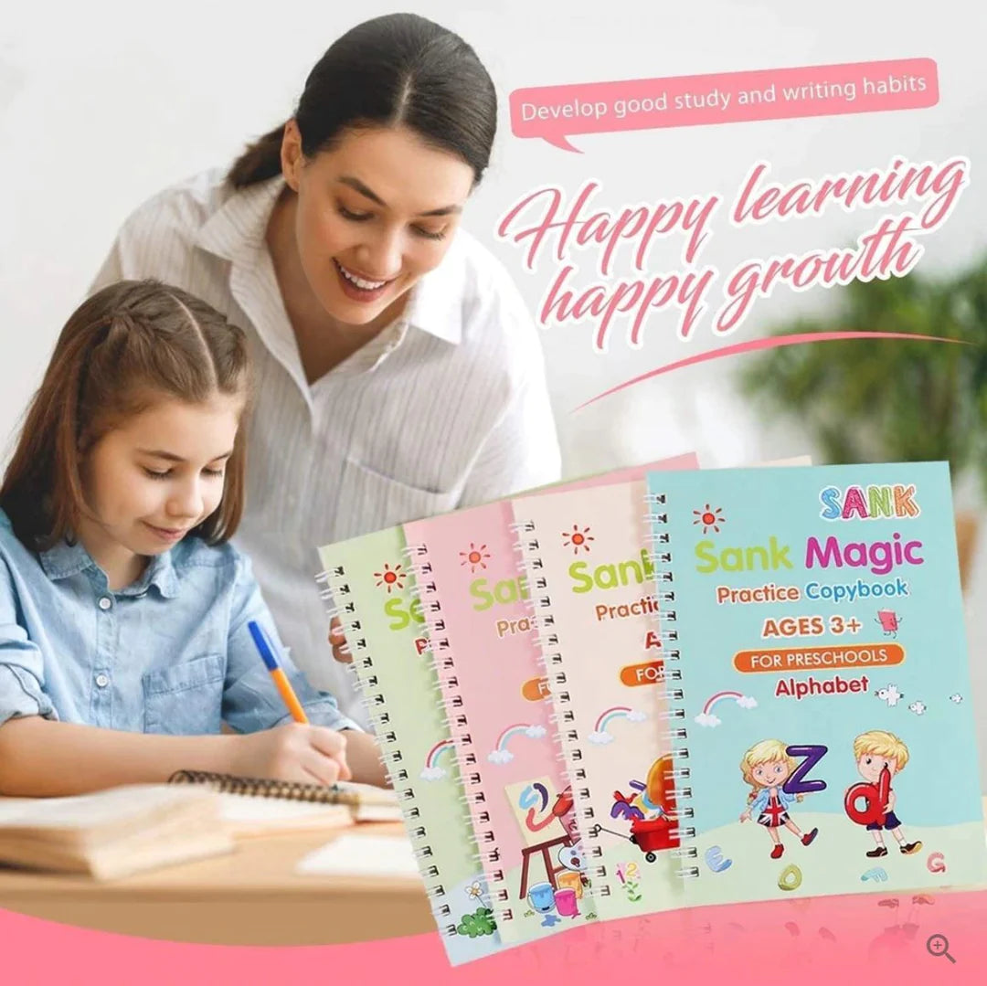 CUADERNO MÁGICO (SET DE 4 CUADERNOS + LAPICERO MÁGICO) + 🎁 REGALO PACK DE TINTAS