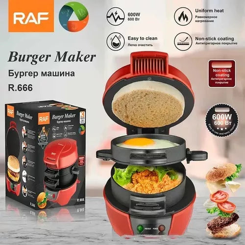 Burger Master Pro : Máquina multifuncional para hacer hamburguesas , sandwich , wafles y mas